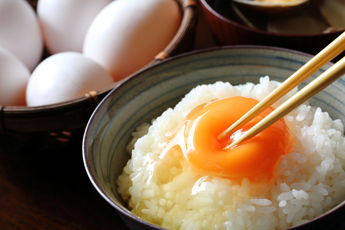 Fresh Raw Egg on Rice, with a Dash of Truffle-infused Soy Sauce